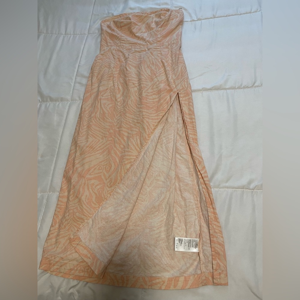 Elegant Strapless Peach Dress